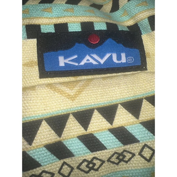 KAVU Sling Back Bag Rope Aztec Yellow Green Off-White EUC - Picture 3 of 5